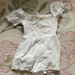 White cotton/laced romper from a boutique, never worn